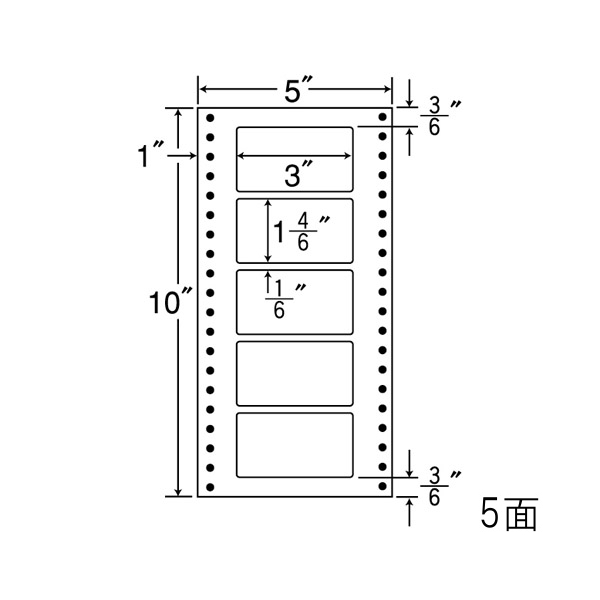 ナナラベル MT5N ナナフォームＭ 5面1×5 1000シート-